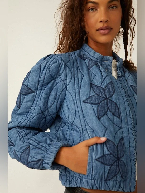 New Free People Quinn Quilted Jacket Size L - Picture 2 of 7